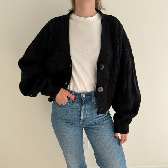 & Other Stories Black Cardigan Sweater - Picture 2 of 4